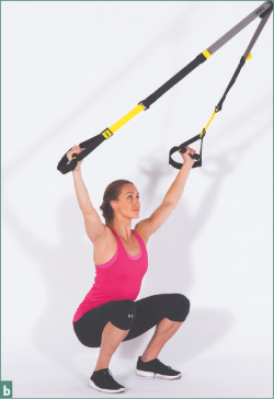 Fig B trx squat overhead